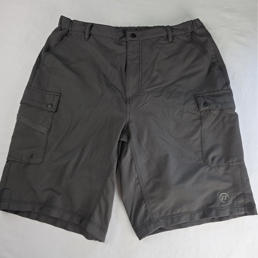 Novara Padded Cycling Shorts Grey Cargo Men's Size L Stretch Elastic Waist Belt